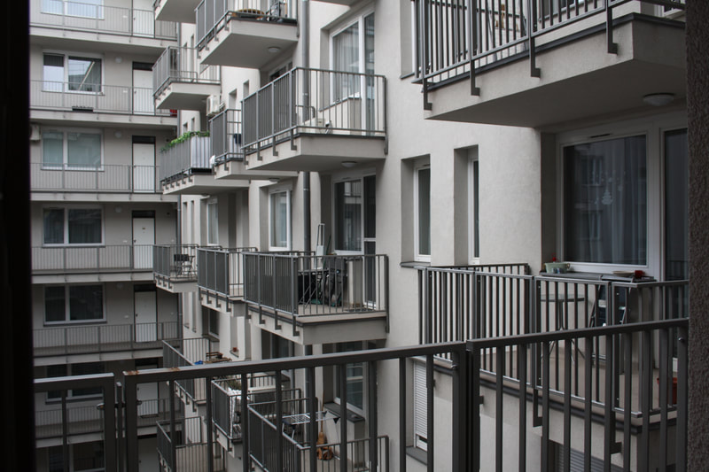 View of inner courtyard from balcony